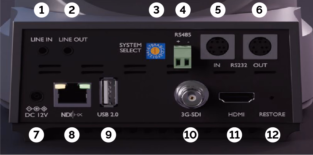 picture of the rear board connections